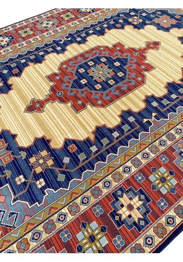 Saray Halı Klasik 786 Krem 200x296 Eski Model Lacivert Krem Yün