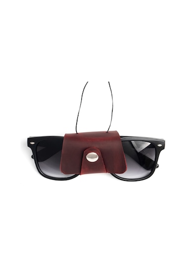 Lost Slope Deri Gözlük Taşıma Askısı Bordo