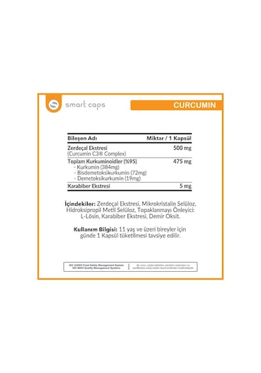 Smartcaps Inflex C3 2000 X Curcumin 30 Bitkisel Kapsül