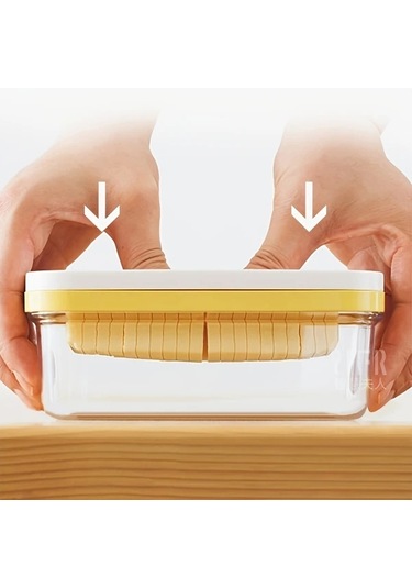 Fochsia Beyaz Gıda Sınıfı Akrilik Tereyağı Saklama Ve Kesme Kutusu Taze Tutar Pratik Beyaz