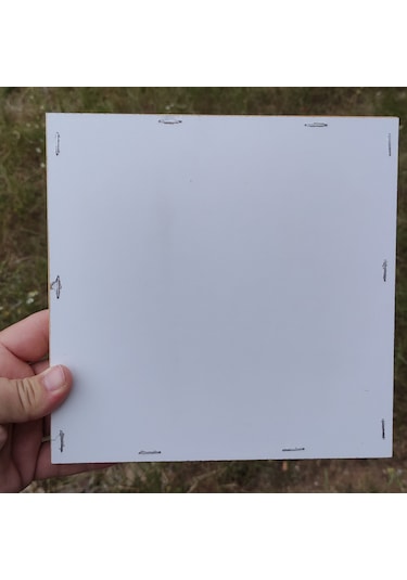 20x20cm Ham Ahşap Çerçeveli Pano Camsız - Arkalık Sabit