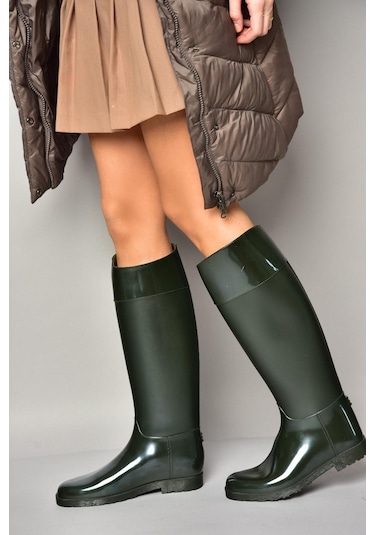 Fox Shoes T858712109 Haki Yağmur Çizmesi Haki-suni Deri Haki