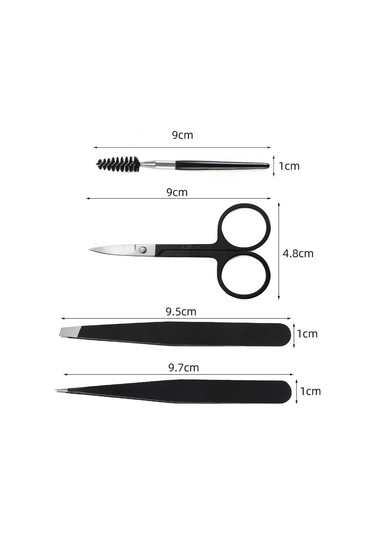 Sones 6'sı 1 Arada Paslanmaz Çelik Kaş Düzeltme Seti Siyah