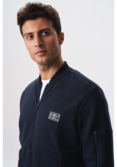 Arma Erkek Slim Fit Scuba Su Geçirmeyen Kumaş Basic Kol Cepli Tam Fermuar Kolej Yaka Sweatshirt K28324988301 c Çok Renkli