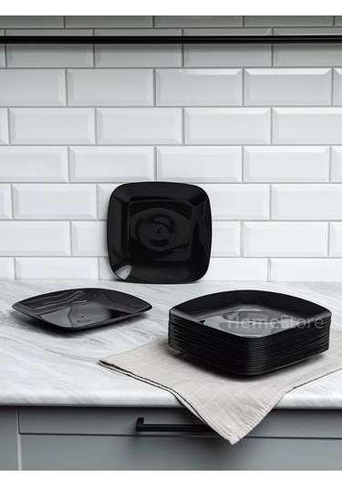 Al' Ternatıva 25 Parça Plastik Yemek Tabağı Seti 203018689 Siyah