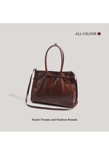 Charhp&kejnt Büyük Kapasiteli Tote Koltuk Altı Çantası Şık Tek Omuz Çantası İşe Gidip Gelme Çantası Kahverengi