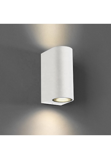 Çift Yönlü Dekoratif Beyaz Aplik -3 Renk Tercihli Ampüller Dahil Beyaz