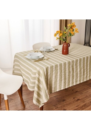 Evidea Soft Freya Masa Örtüsü - Yeşil / Ekru - 140x200 Cm Yeşil / Ekru