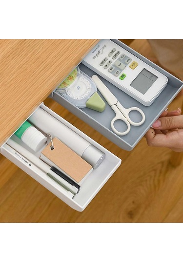 Ganzhoushop Ofis Malzemeleri Otomatik Açılır Çekmece Kırtasiye Kalem Saklama Çekmecesi Düzenleyici, Kendiliğinden Yapışkanlı Kılıf İçin Kalem Grigri