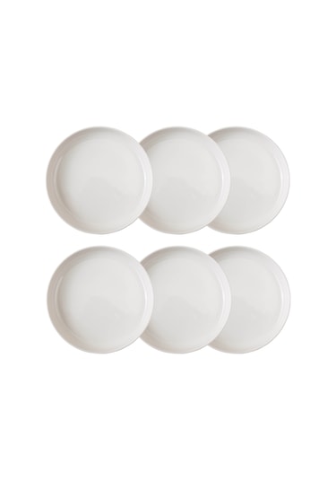 Mudo Home Ephesus Whıte Çukur Tabak Seti 22cm - 6lı Beyaz