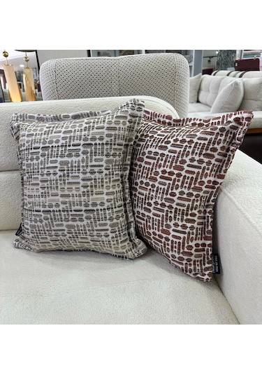 Nivemeshome Kırlent Kılıfı 45x45 Lisa 01 Kiremit Kiremit