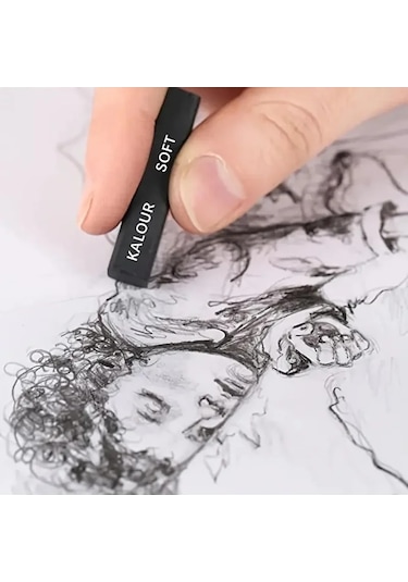 Kara Kalem Çizim Seti, Eskiz Kalem Seti, Dereceli Kalem Set, Kömür Kalem-kutulu 22 Parça