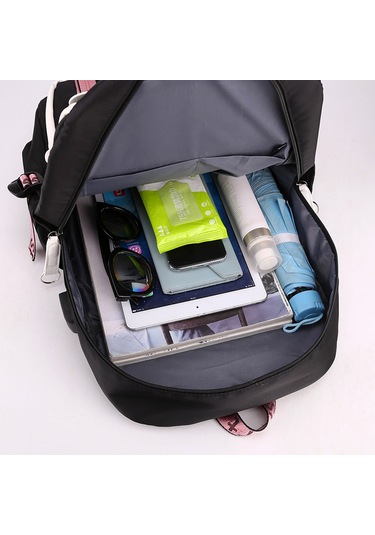 Aurora Öğrenci Okululçantısı Büyük Kapasiteli Seyahatçantası Siyah Ve Pembe Siyah - Pembe