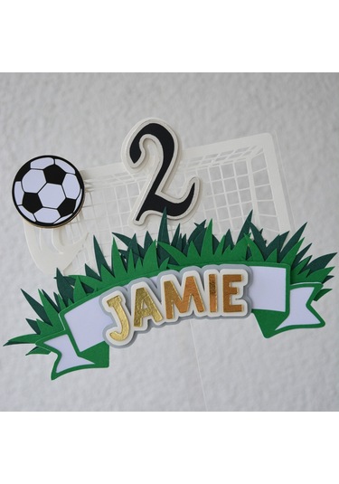 Futbol Temalı Erkek Çocuk Doğum Günü Pasta Parti Süsü Cake Topper