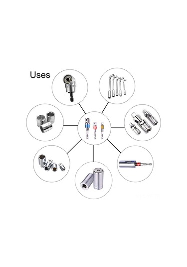 Yifomall Çelik Mıknatıslı 3'lü Adaptör Seti - 1/4", 3/8", 1/2" - Çift Oluklu - Otomobil Ve Ev Tamiri İçin