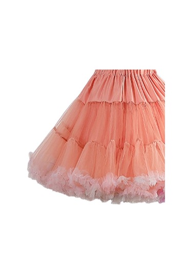 Fastbuy Homyl Kadın Katmanlı Tül Kombinezon, Şifon Kabarık Etek, Çok Renkli Kombin Çok Renkli