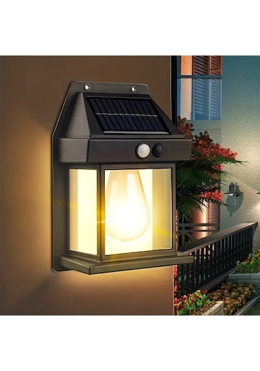 Güneş Enerjili Sensörlü Duvar Lambası
