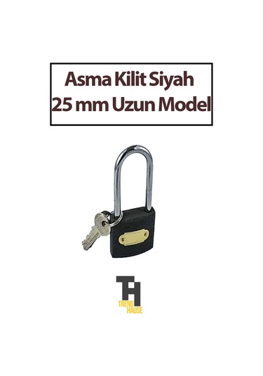 Asma Kilit Siyah 25 Mm Uzun Model