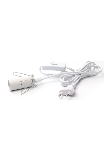 Anahtarlı Tuz Lambası Kablosu E14-1.8m Beyaz Soket Diğer