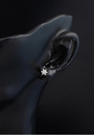 Bilezikci Altı Tırnaklı Tektaş 14 Ayar Beyaz Altın 2'li Set