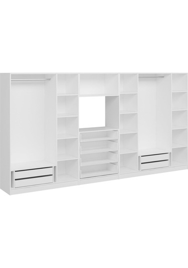 Kale 7 Kapaklı 8 Çekmeceli Tv Modüllü Dolap Beyaz 210cm Beyaz