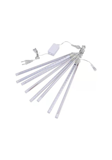 Vkemall Dışarıda Kullanıma Sunulan Led Gök Yağmuru Işığı - Mavi 30cm 8 Adet Set - Elektrikli Bahçe Ve Bahçe Dekorasyon Aydınlatması Mavi