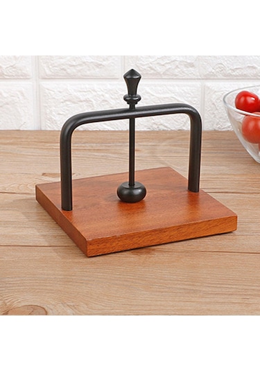 Homyl Tezgah Peçetelik Masa Üstü Mendillik Ahşap Taban Dekoru Siyah