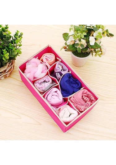 Dancemonkey Saklama Kutusu Kumaş İç Giyim Dolap Organik Kumaş Çorapları Cbtx Bölünmüş 4 Adet Ahşap