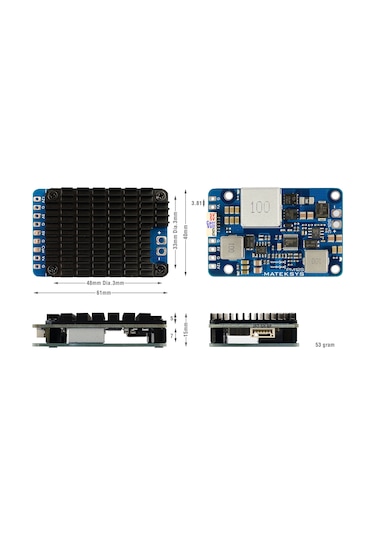 MATEK Power Module 12S w/3xBEC