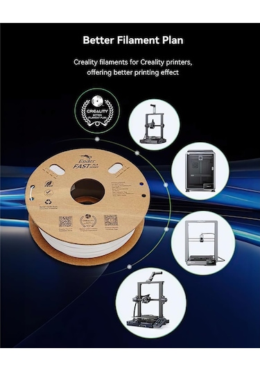 Creality Ender Fast Gümüş 1.75mm Pla 3d Baskı Filamenti - Urhanshop Gönderimli