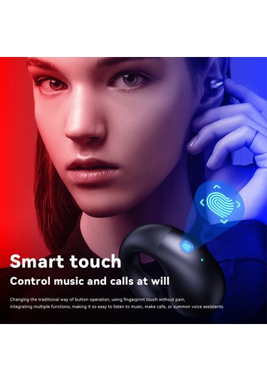 Qingmipy Siyah-kırmızı Q92 Bluetooth 5.3 Kulaklık - 5 Saat Müzik Süresi, 10m Menzil, 13mm Hoparlör