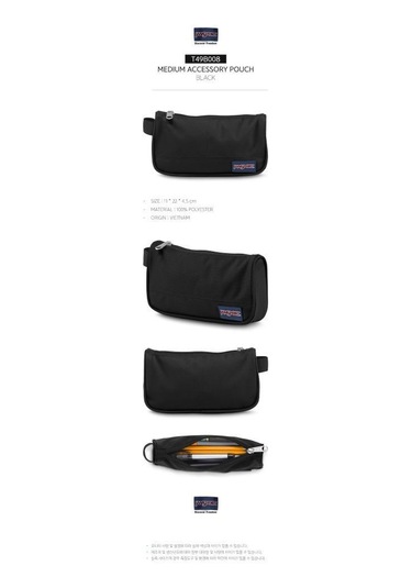Jansport Medium Accessory Pouch Black Siyah Kalem Kutusu Ek0a5baf