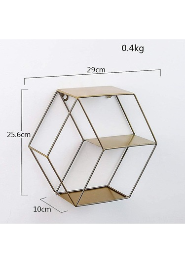 Honmex Hexagon Duvar Veya Masaya Yerleştirilebilir Metal Raf - Dekoratif Depolama, Modern Minimalist Ev Dekoru Diğer