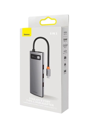 Baseus Starjoy 8-port Multifonksiyonel 8in1 Type-c Hub Adaptör D