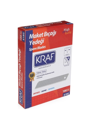 Kraf Maket Bıçağı Yedeği Geniş 100 Lü 618G