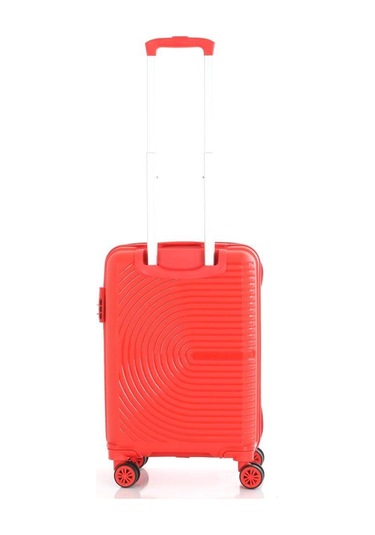 Mçs Bavul Büyük Ve Kabin 2li Set Kırılmaz Silikon Valiz V374 Kırmızı Kırmızı