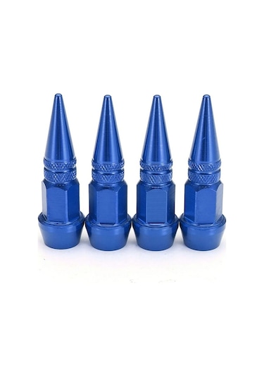 Alüminyum Sivri Sibop Kapağı 4'lü Mavi Sibob Kapağı 45mm