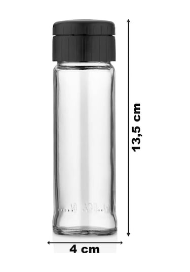 Ahşap Standlı 6'lı Cam Baharatlık Seti - Tuzluk Biberlik Baharatlık Şeffaf