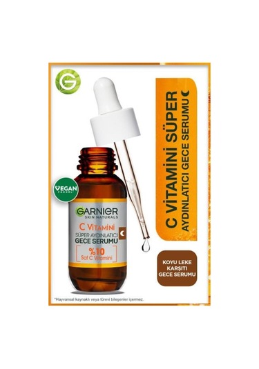 Garnier C Vitamini Süper Aydınlatıcı Gece Serumu 30 ML + C Vitamini Parlak Günlük Aydınlatıcı Krem 50 ML