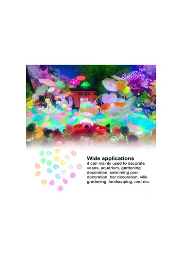 Xiyyadms 200 Adet Çeşitli Renkli Işıklı Taşlar, Akvaryum Bahçe Dekorasyonu, Otomatik Parlayan Yumuşak Elmas Taşları