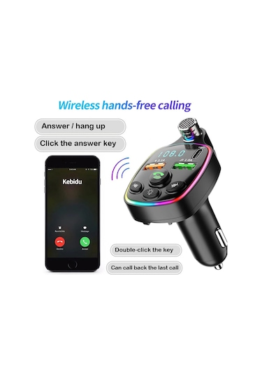 Bluetooth 5.0 Fm Transmitter Çift Usb 3.1a Pd Hızlı Şarj