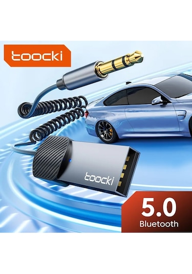 Toocki İvoomi Aux Bluetooth Mikrofonlu 3.5mm 5.0 Verici Araç Kiti