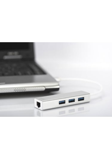 Digitus Da-70250-1 3 Port USB 3.0 Çoklayıcı & Gb Ethernet Adaptör