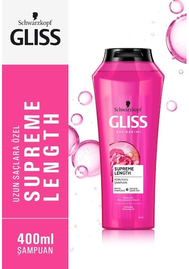 Gliss Supreme Length Uzun Saçlara Özel Şampuan 400 ml x 2 Adet