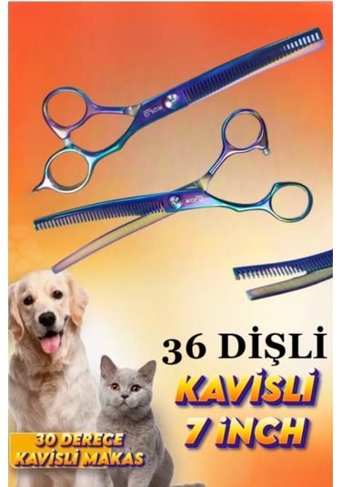Esenliwe Deri Çantalı Pet Shop Evcil Hayvan Kedi Köpek Makası 3 Parça 17 CM