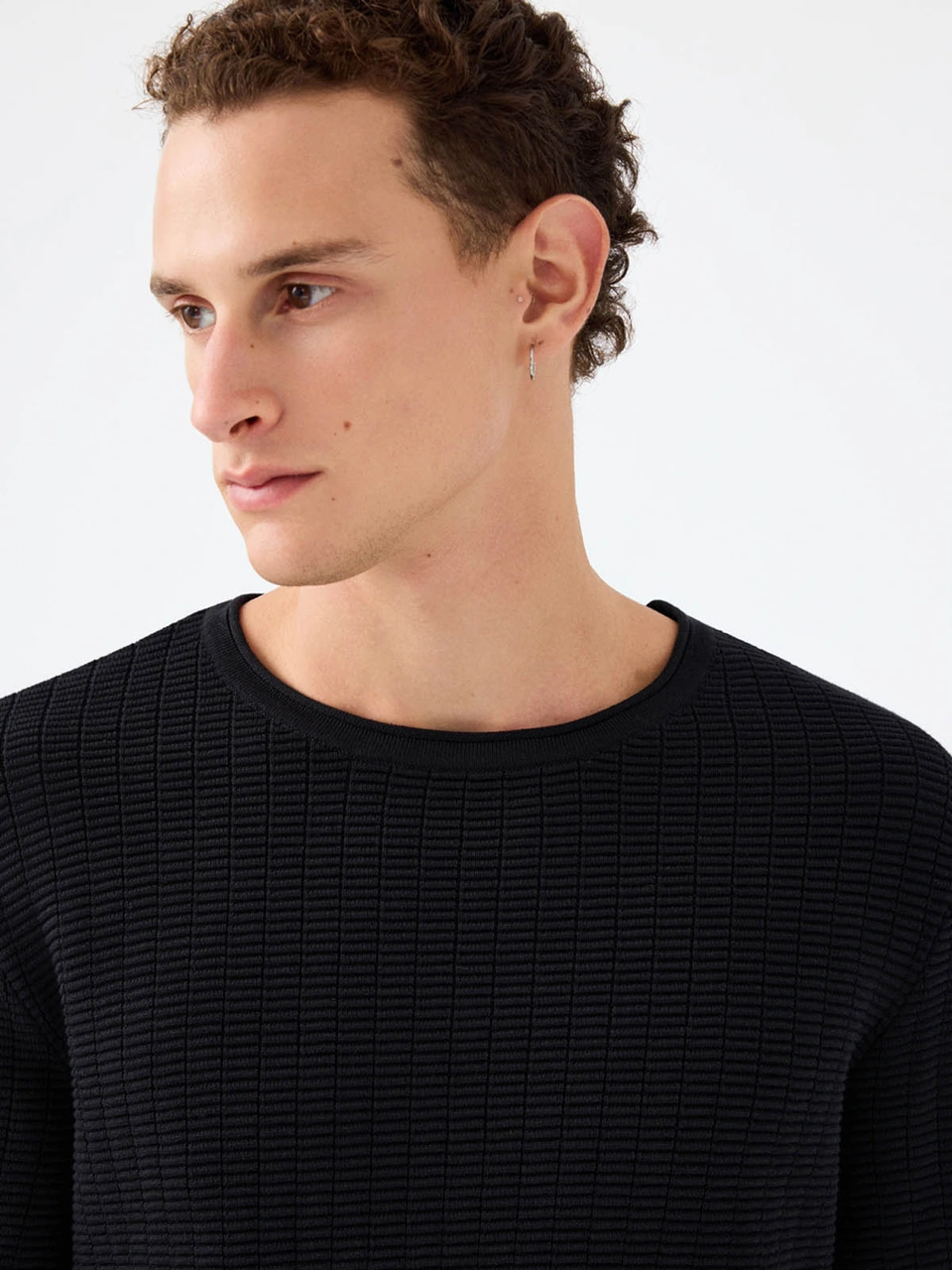 Loft Regular Fit Siyah Erkek Kazak Lf2040999 Siyah