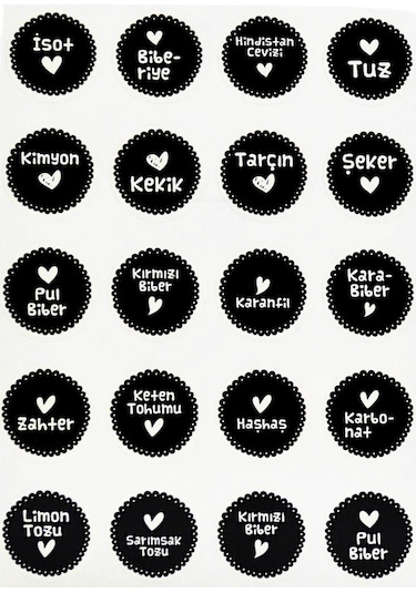 Tanex Mtc-606 Baharat Etiketleri Şeffaf 25 MM 40 Adet