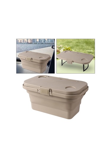 Homyl Katlanabilir Piknik Sepeti Taşınabilir Araba Yıkama Haki