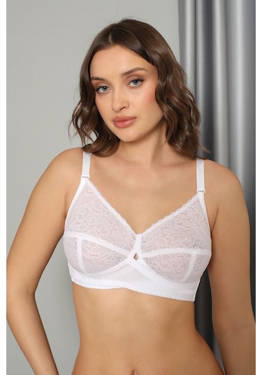 Nbb Toparlayıcı Telsiz Dantelli Sütyen Beyaz B377 Beyaz