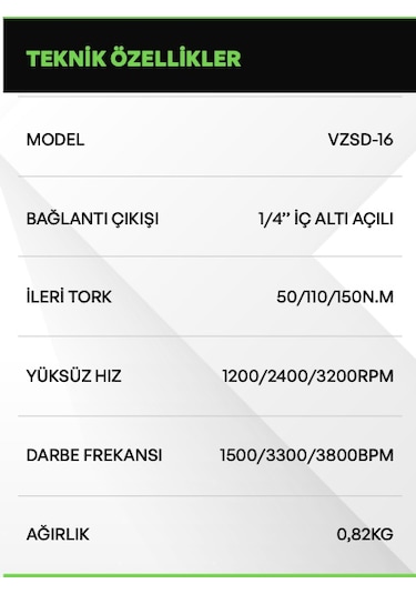 Voltz VZSD-16 Akülü Tornavida